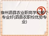 宿州泗县农业职高学校哪个专业好(泗县农职校优势专业)