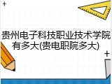 贵州电子科技职业技术学院有多大(贵电职院多大)