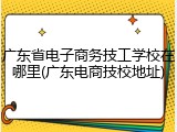 广东省电子商务技工学校在哪里(广东电商技校地址)