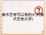美术艺考可以考的大学(美术艺考大学)
