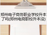 郑州电子商务职业学校升本了吗(郑州电商职校升本没)