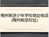 梅州叛逆少年学校地址电话(梅州叛逆校址)