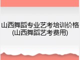 山西舞蹈专业艺考培训价格(山西舞蹈艺考费用)