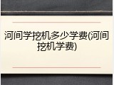 河间学挖机多少学费(河间挖机学费)