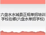 六盘水水城县正规单招培训学校在哪(六盘水单招学校)