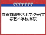 宜春有哪些艺术学校好(宜春艺术学校推荐)