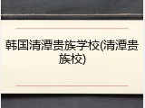 韩国清潭贵族学校(清潭贵族校)