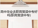 高中毕业去职高复读中专好吗(职高复读中专)