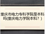 重庆市电力专科学院是本科吗(重庆电力学院本科？)