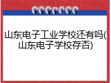 山东电子工业学校还有吗(山东电子学校存否)