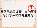 襄阳谷城县体育生文化课补习机构(谷城体育生补习)