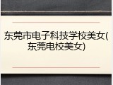 东莞市电子科技学校美女(东莞电校美女)