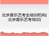 北京音乐艺考生培训机构(北京音乐艺考培训)