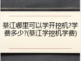 綦江哪里可以学开挖机?学费多少?(綦江学挖机学费)