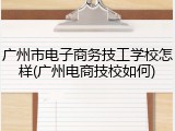 广州市电子商务技工学校怎样(广州电商技校如何)