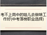 考不上高中的娃儿去做啥工作好(中考落榜职业选择)