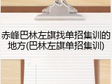 赤峰巴林左旗找单招集训的地方(巴林左旗单招集训)