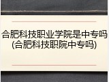 合肥科技职业学院是中专吗(合肥科技职院中专吗)