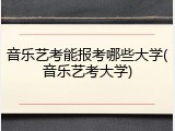 音乐艺考能报考哪些大学(音乐艺考大学)