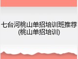 七台河桃山单招培训班推荐(桃山单招培训)