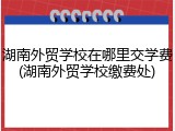 湖南外贸学校在哪里交学费(湖南外贸学校缴费处)