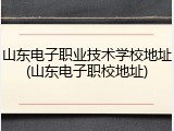 山东电子职业技术学校地址(山东电子职校地址)