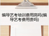 编导艺考培训费用高吗(编导艺考费用贵吗)