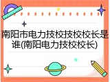 南阳市电力技校技校校长是谁(南阳电力技校校长)