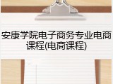 安康学院电子商务专业电商课程(电商课程)