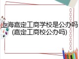 上海嘉定工商学校是公办吗(嘉定工商校公办吗)