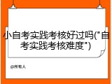 小自考实践考核好过吗("自考实践考核难度")