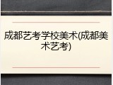 成都艺考学校美术(成都美术艺考)