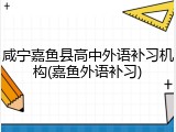 咸宁嘉鱼县高中外语补习机构(嘉鱼外语补习)
