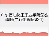 广东石油化工职业学院怎么样啊(广石化职院如何)