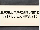 北京表演艺考培训机构排名前十(北京艺考机构前十)