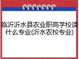 临沂沂水县农业职高学校读什么专业(沂水农校专业)