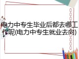 电力中专生毕业后都去哪工作呢(电力中专生就业去向)