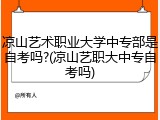 凉山艺术职业大学中专部是自考吗?(凉山艺职大中专自考吗)