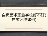 自贡艺术职业学校好不好(自贡艺校如何)