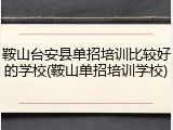 鞍山台安县单招培训比较好的学校(鞍山单招培训学校)