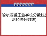 哈尔滨轻工业学校分数线(哈轻校分数线)