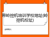 带岭挖机培训学校地址(岭挖机校址)