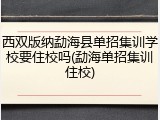 西双版纳勐海县单招集训学校要住校吗(勐海单招集训住校)
