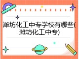 潍坊化工中专学校有哪些(潍坊化工中专)