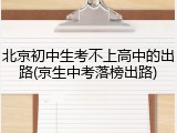 北京初中生考不上高中的出路(京生中考落榜出路)