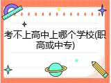 考不上高中上哪个学校(职高或中专)