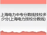 上海电力中专分数线技校多少分(上海电力技校分数线)