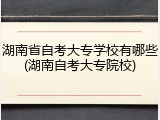 湖南省自考大专学校有哪些(湖南自考大专院校)
