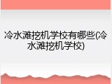 冷水滩挖机学校有哪些(冷水滩挖机学校)