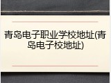 青岛电子职业学校地址(青岛电子校地址)